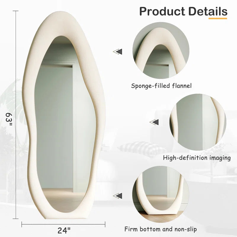 Amon Full Length Mirror Wavy Mirror Floor Mirror