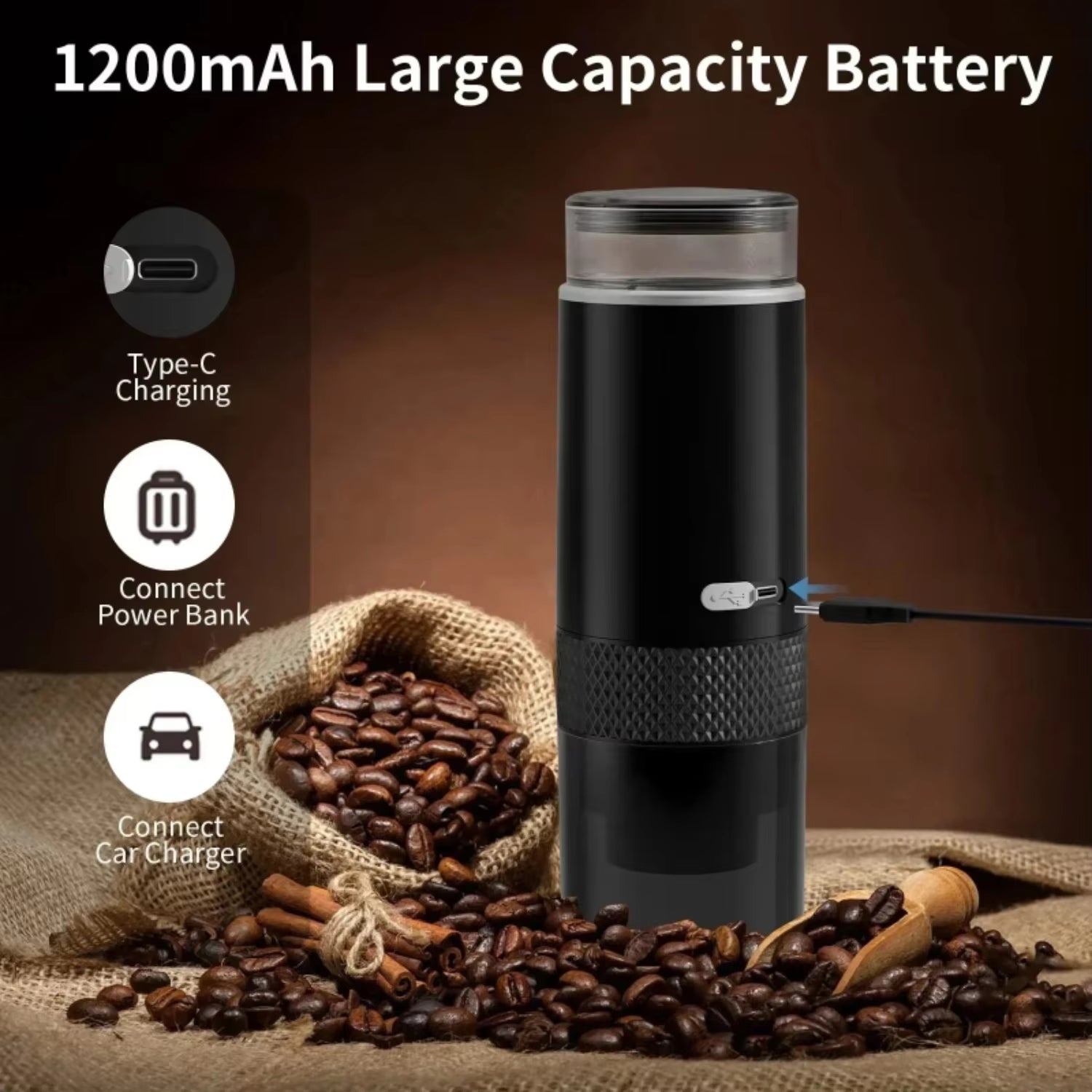 NEW Compact, Durable and Portable Mini Coffee Maker for Ground Coffee and Capsules, Convenient Coffee Machine for Home or Travel