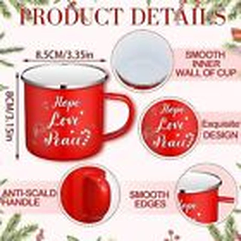 12 Pcs Christmas Enamel Winter Holiday Coffee Mugs with Quotes 12 Oz Seasonal